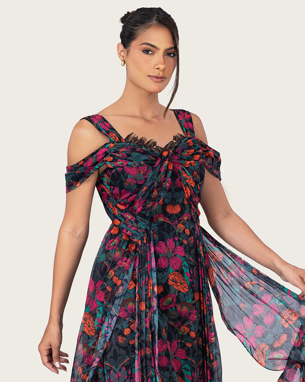فستان شيفون بأزهار استوائية أنيقة - Image 6